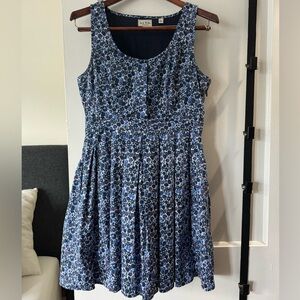 Jack Wills Blue Floral pleated mini dress